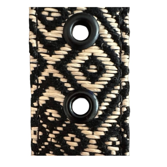 OSKLEN Women’s Fabric Leather Belt Size 34(M) Geometric Hand Woven main image 4